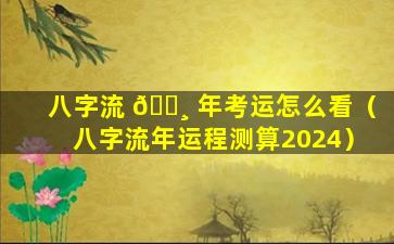 八字流 🌸 年考运怎么看（八字流年运程测算2024）